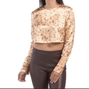 Zara floral satin crop top XS 3067/419